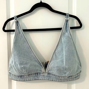 NWOT DENIM CROP TOP